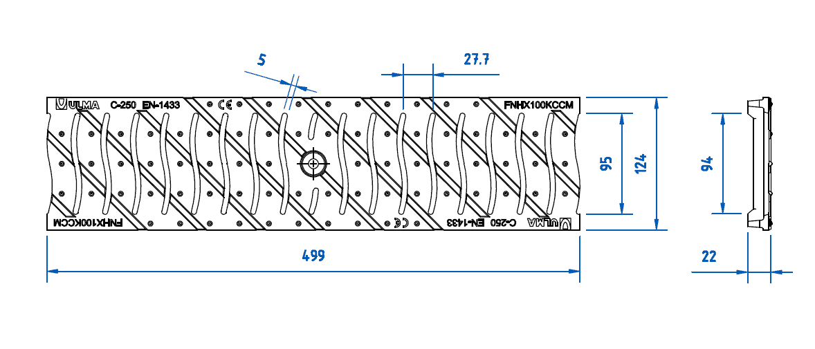 480 Ulma ductile iron heel-proof wave grate
