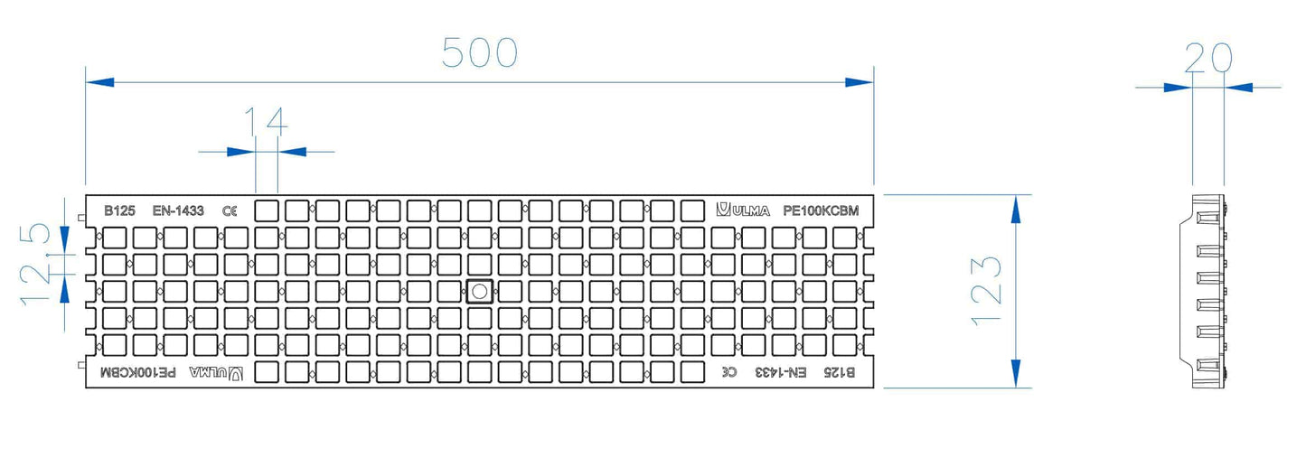 497-PE100KCBM ULMA Polypropylene Mesh Grate Class B
