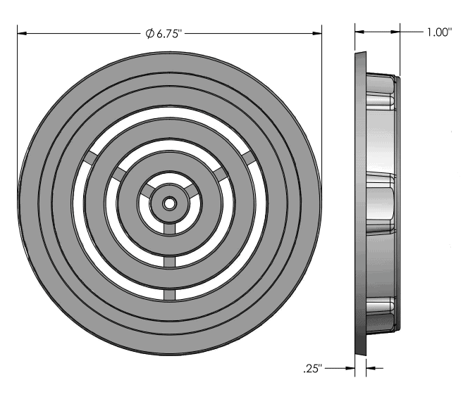 7 dia ironage deco bullseye grate deco