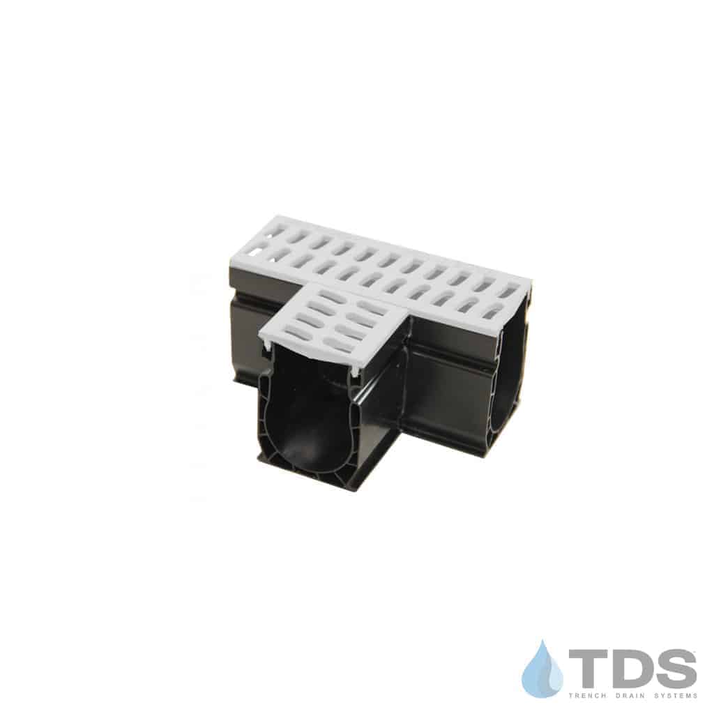 9371 NDS Slim Channel Tee with White Slotted Grate