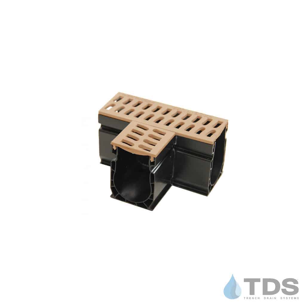 9372 NDS Slim Channel Tee with Sand Slotted Grate