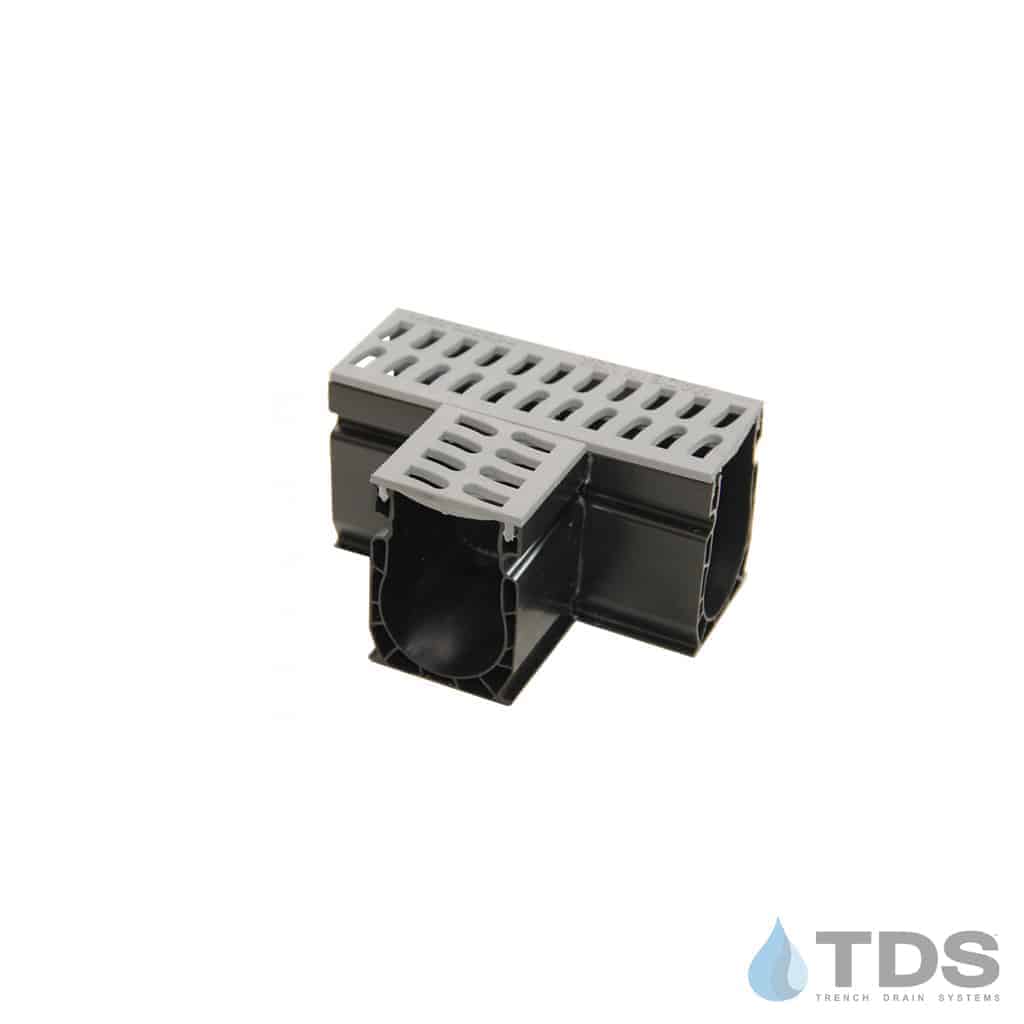 9383 NDS Slim Channel Tee with Gray Slotted Grate