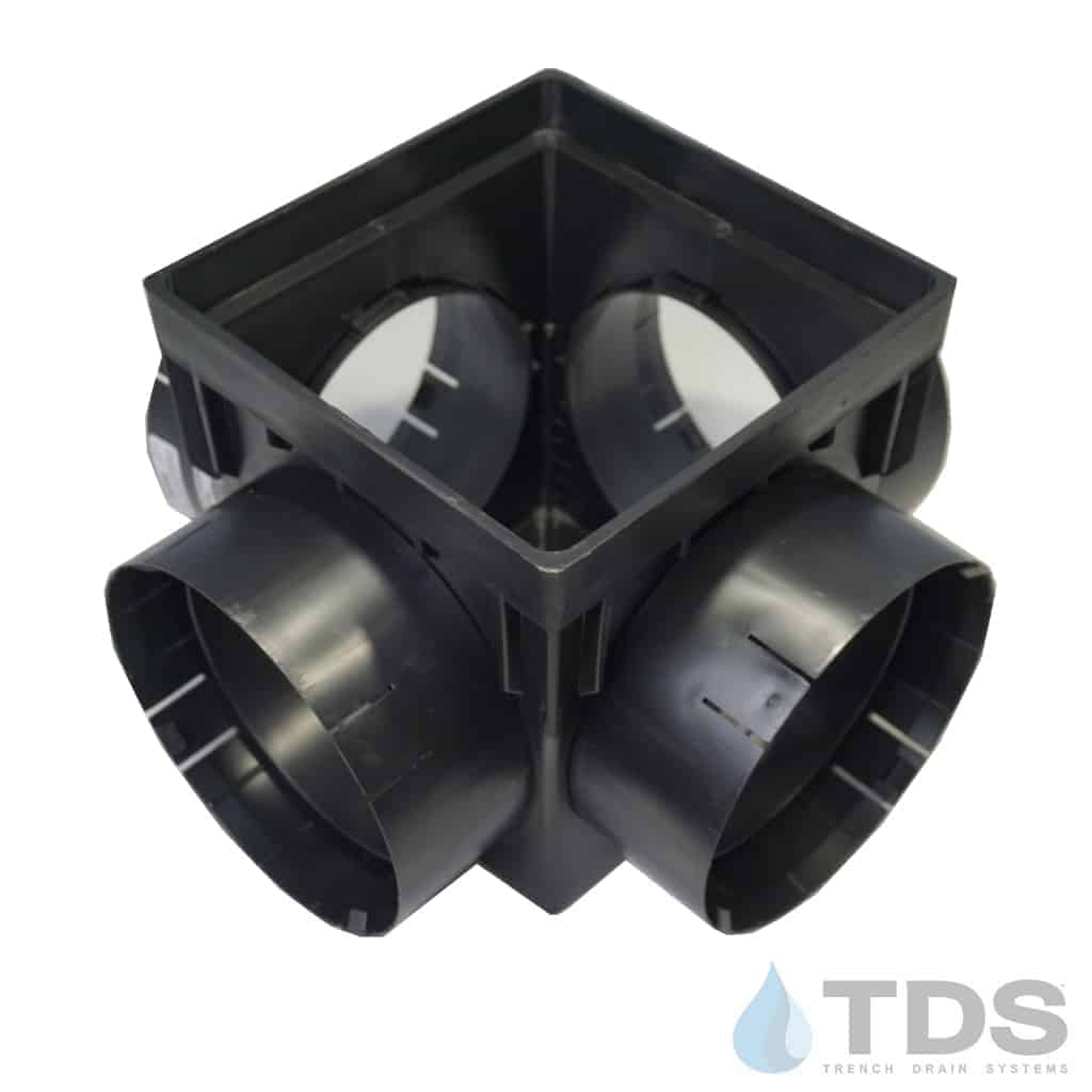 NDS 9" Catch Basin Kit with Iron Age Interlaken Grate | Baked on Oil Finish