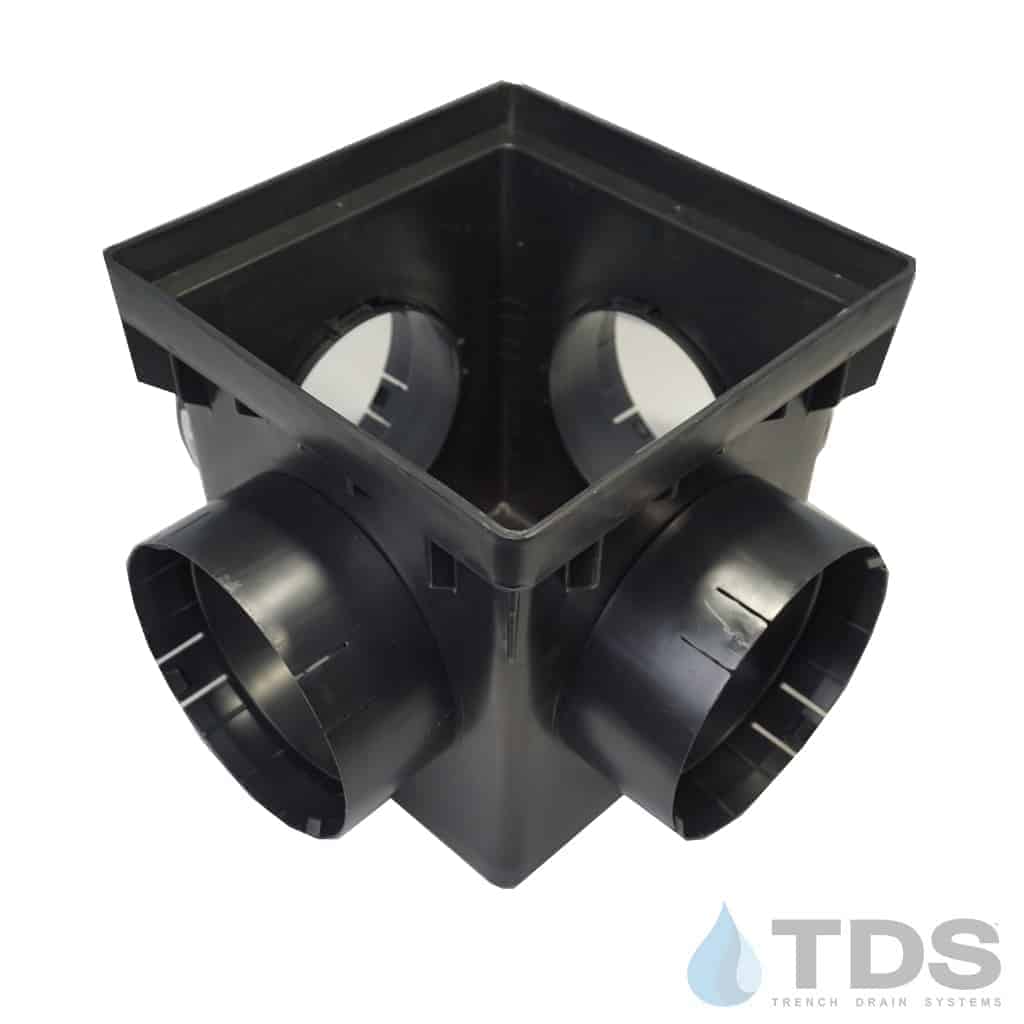 NDS 12" Catch Basin Kit with NDS Wave Grate | Black