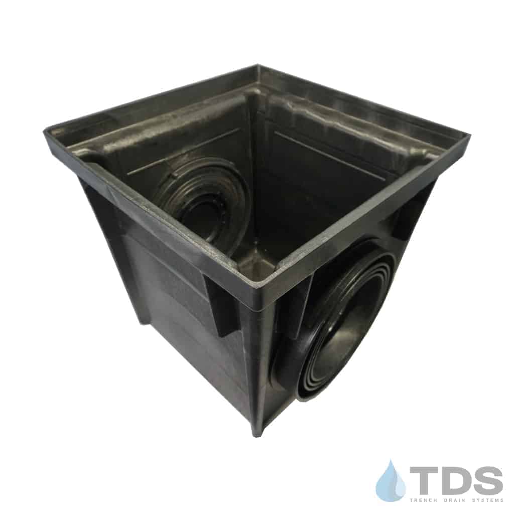 NDS 24" Catch Basin Kit with NDS2413 Slotted Cast Iron Grate | Black