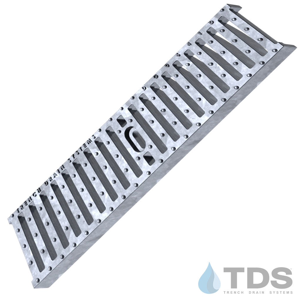 POLYCAST DG0641D-G Slotted Ductile Iron - Galvanized Grate 6" x 24" (Nominal)