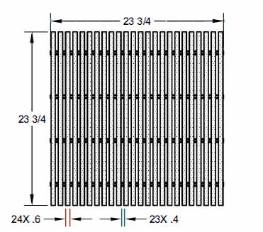 24x24 Polycast Fiberglass Slotted Heavy duty grate DG0659