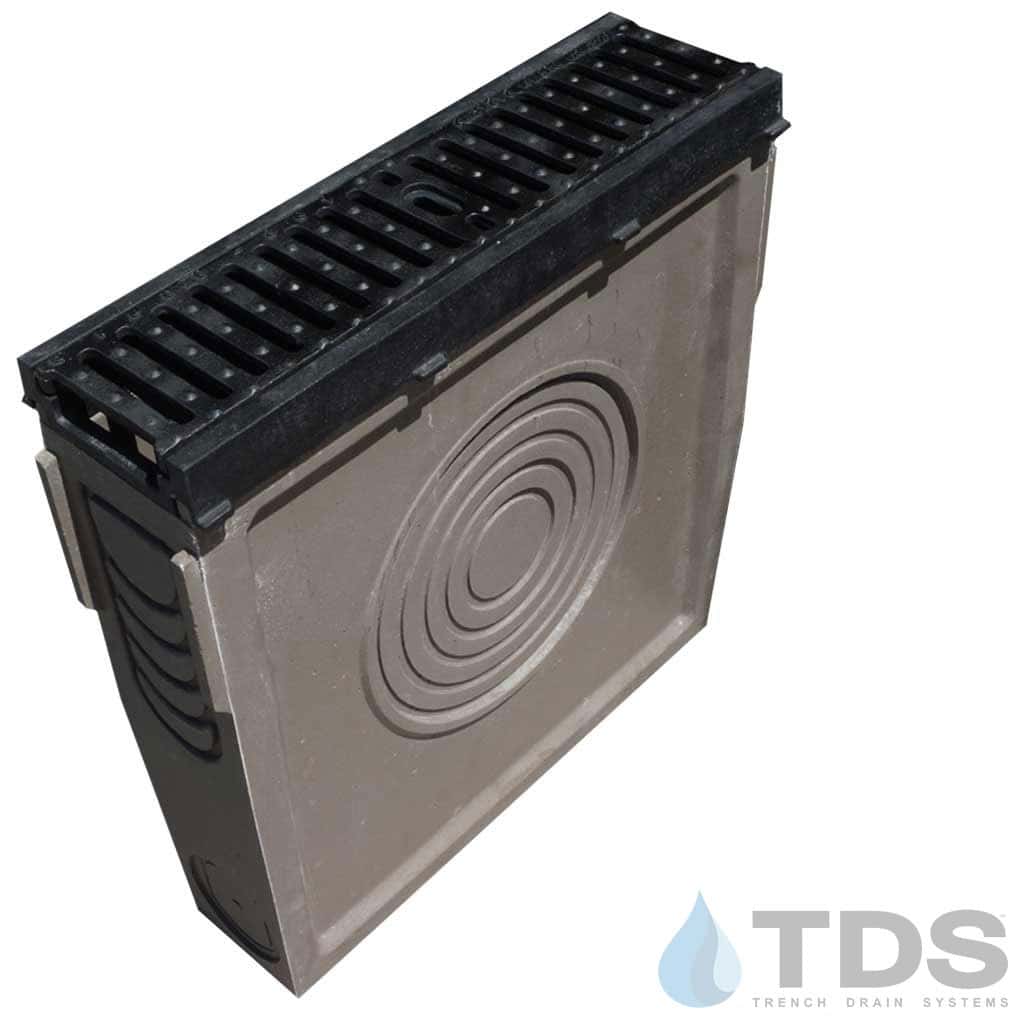 POLYCAST®DP0750 Inline Catch Basin w/DG0641D Cast Iron Slotted Grate and HDPE Frame