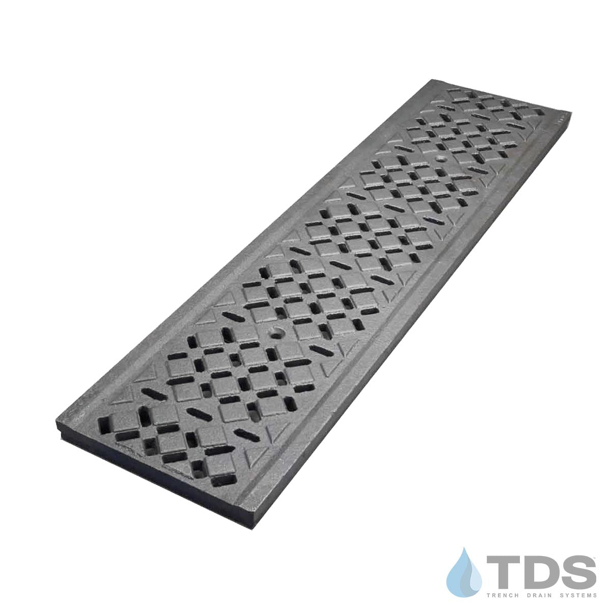 NDS® Dura Slope In-Line Catch Basin with DS-602 Cast Iron Diamond Grate RAW