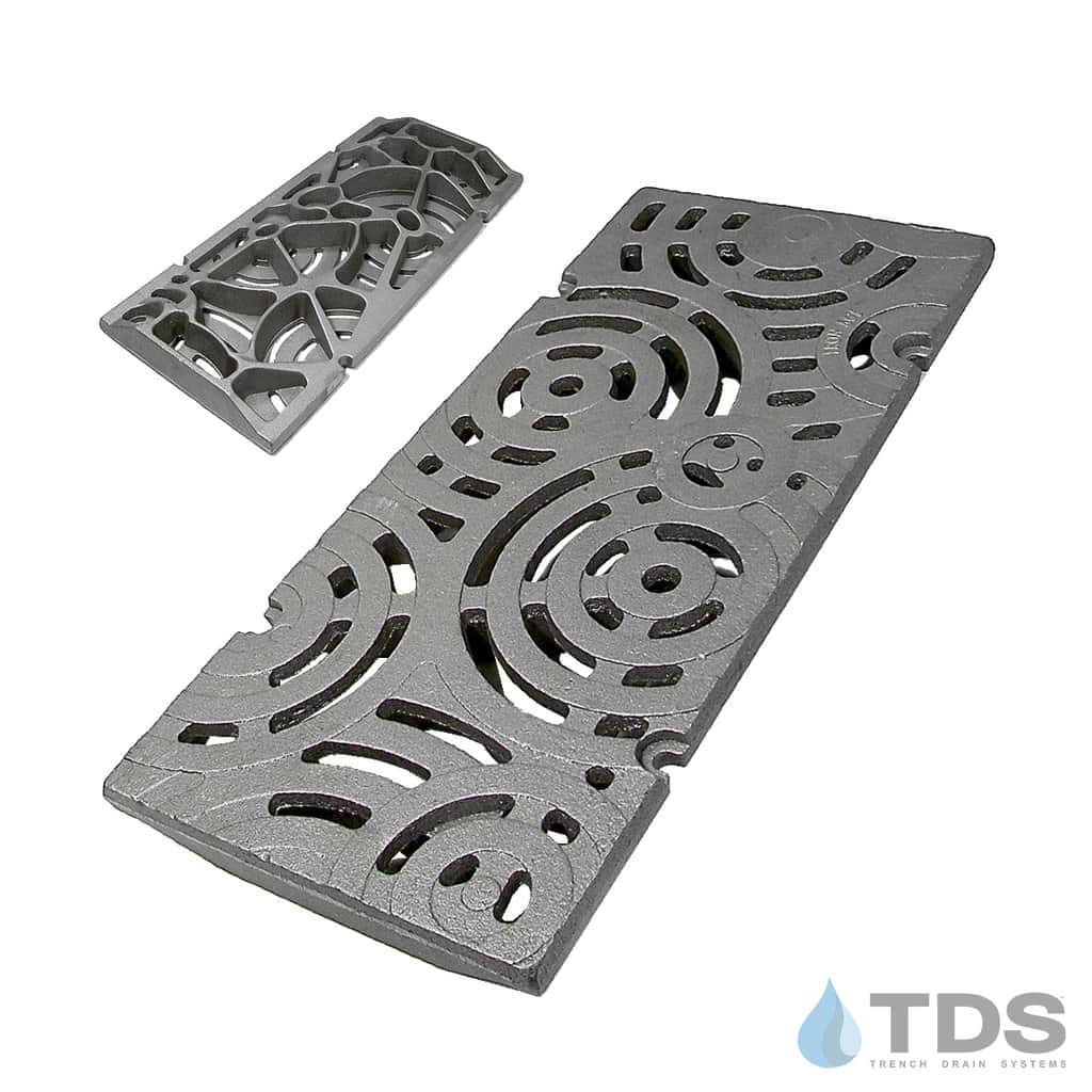 IA-9x20in-CI-Oblio-Grate-TDSdrains Iron Age raw cast iron deco grate