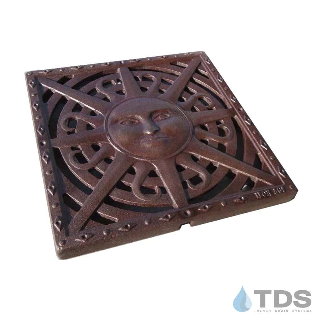 IA-Sun-CB12-BF Iron Age Sun 12" Catch Basin Grate in Baked On Oil Finish