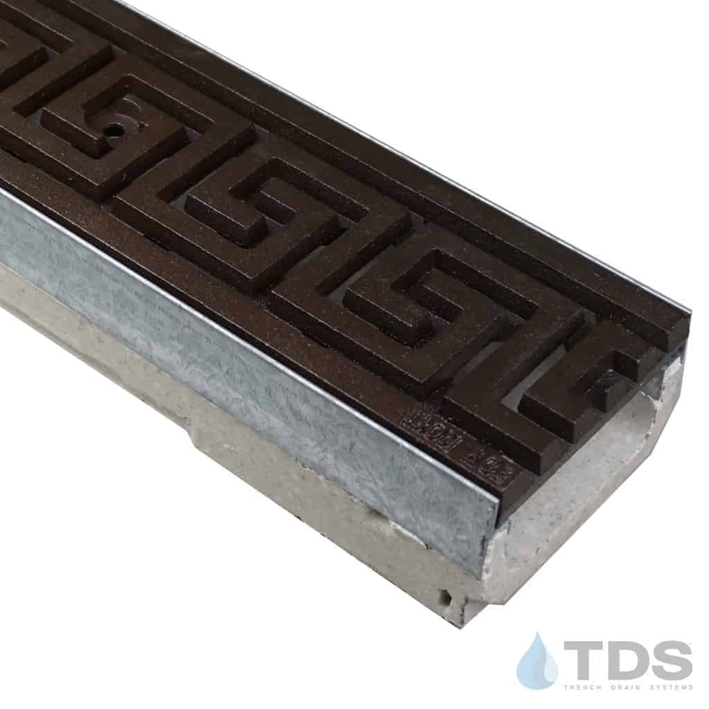 M100K-GreekKey-boof ironage cast iron deco grate shallow ULMA channel galv edge