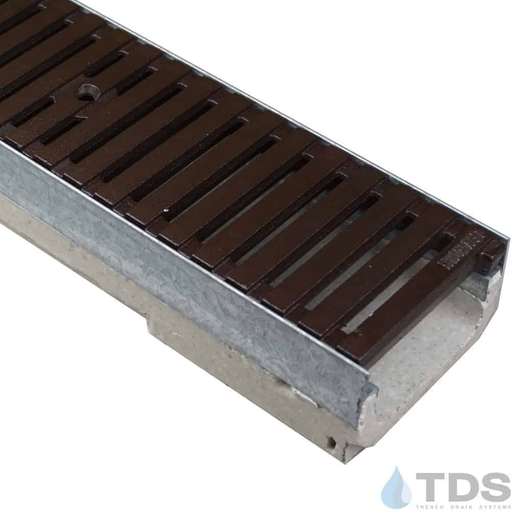 M100K-RegularJoe-boof cast iron ironage grate polymer concrete channel galv edge