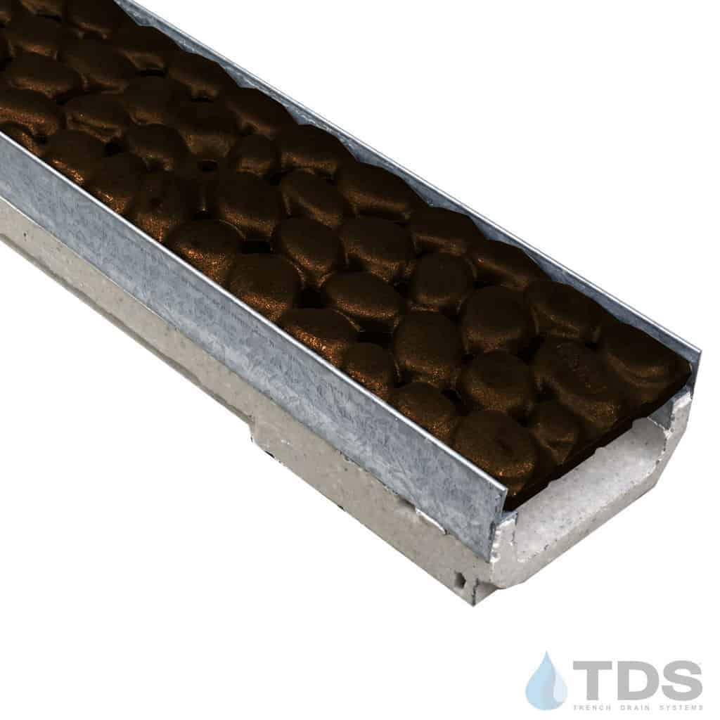 M100K-RiverRock-boof Ironage deco grate ULMA channel galv edge