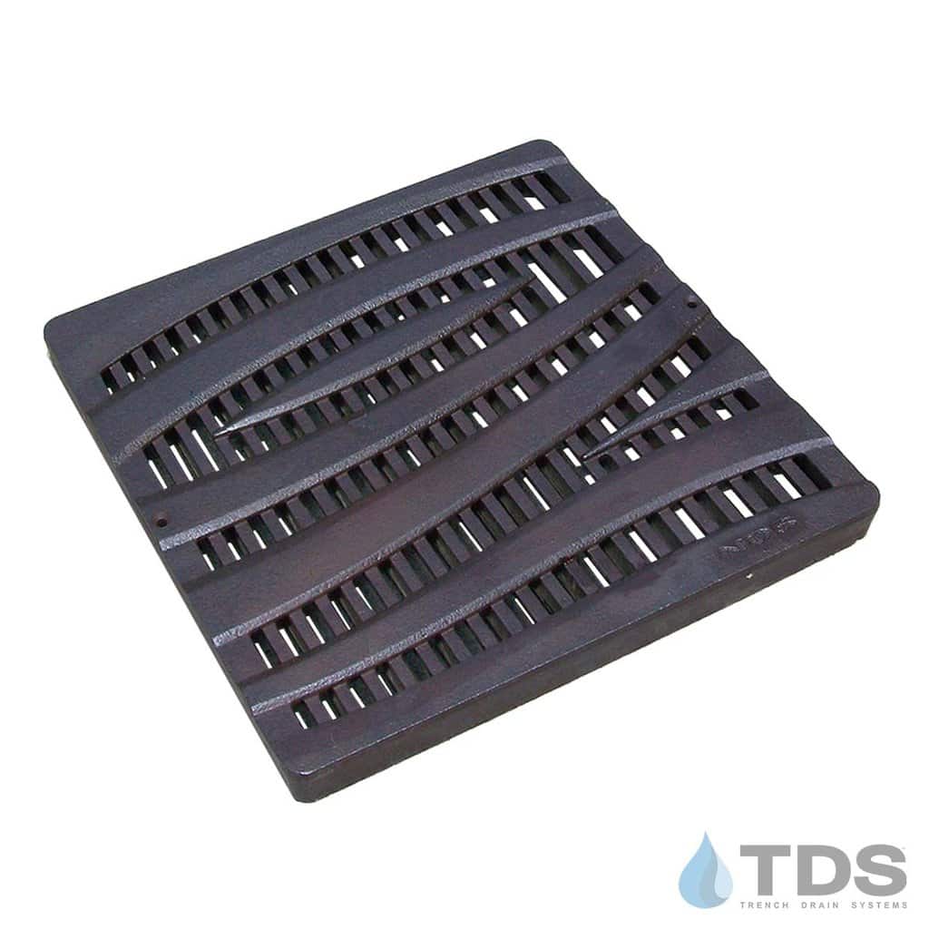 NDS1224CI-BF NDS 12x12" Baked on Oil Finish Cast Iron Catch Basin Grate