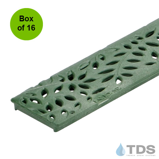 NDS 554GR - Box of 16 - Class B ADA Compliant Botanical Polyolefin 3" x 36" Grate - GREEN