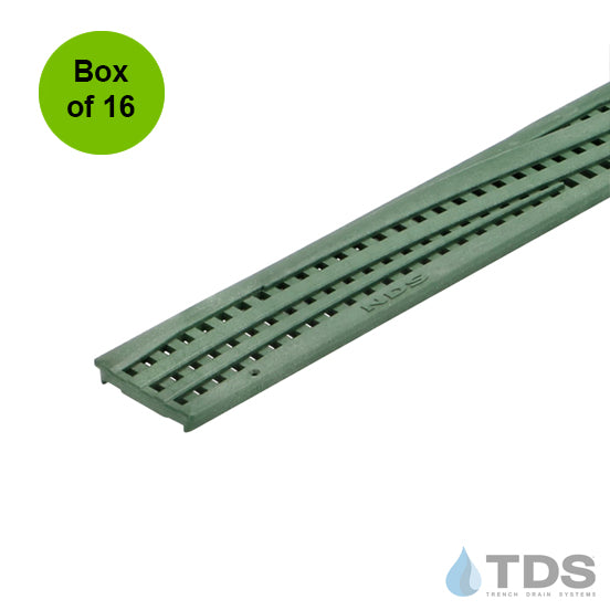 NDS 555GR - Box of 16 - Class B ADA Compliant Wave Polyolefin 3" x 36" Grate - GREEN