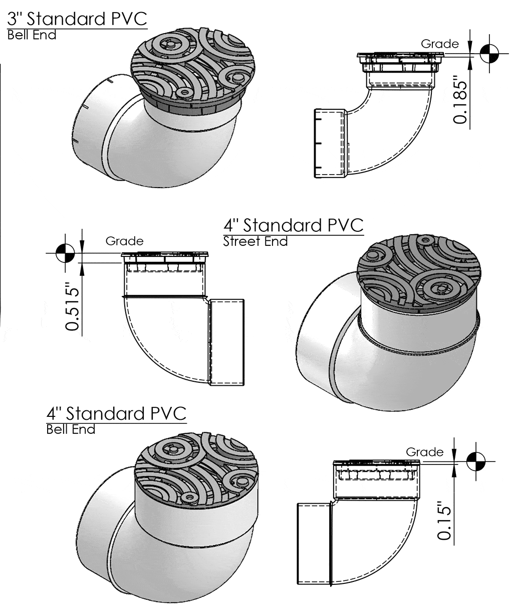 Iron Age IA-OBLIO-4D-HP-BF Class B Oblio Cast Iron 4" Dia. Grate - BoOF