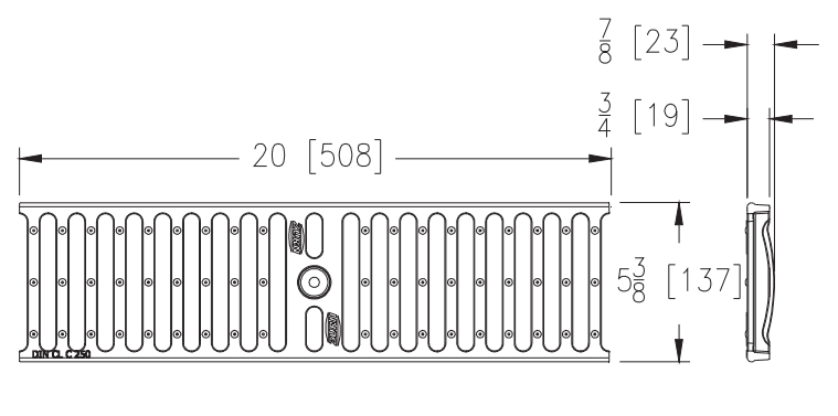Zurn P6-DGC Class C H-20 Slotted Ductile Iron 6" x 20" Grate