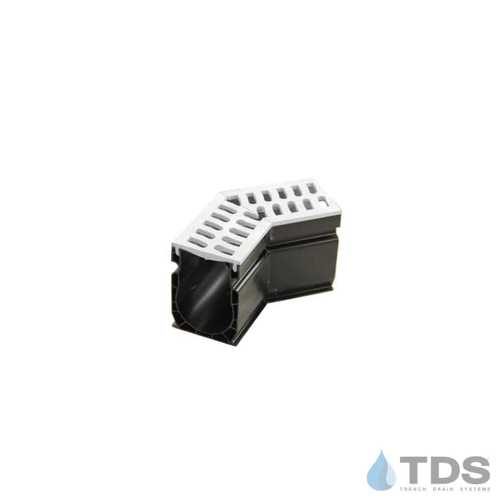 Slim Channel 9301 Fabricated 45 Degree Angle with White Slotted Grate