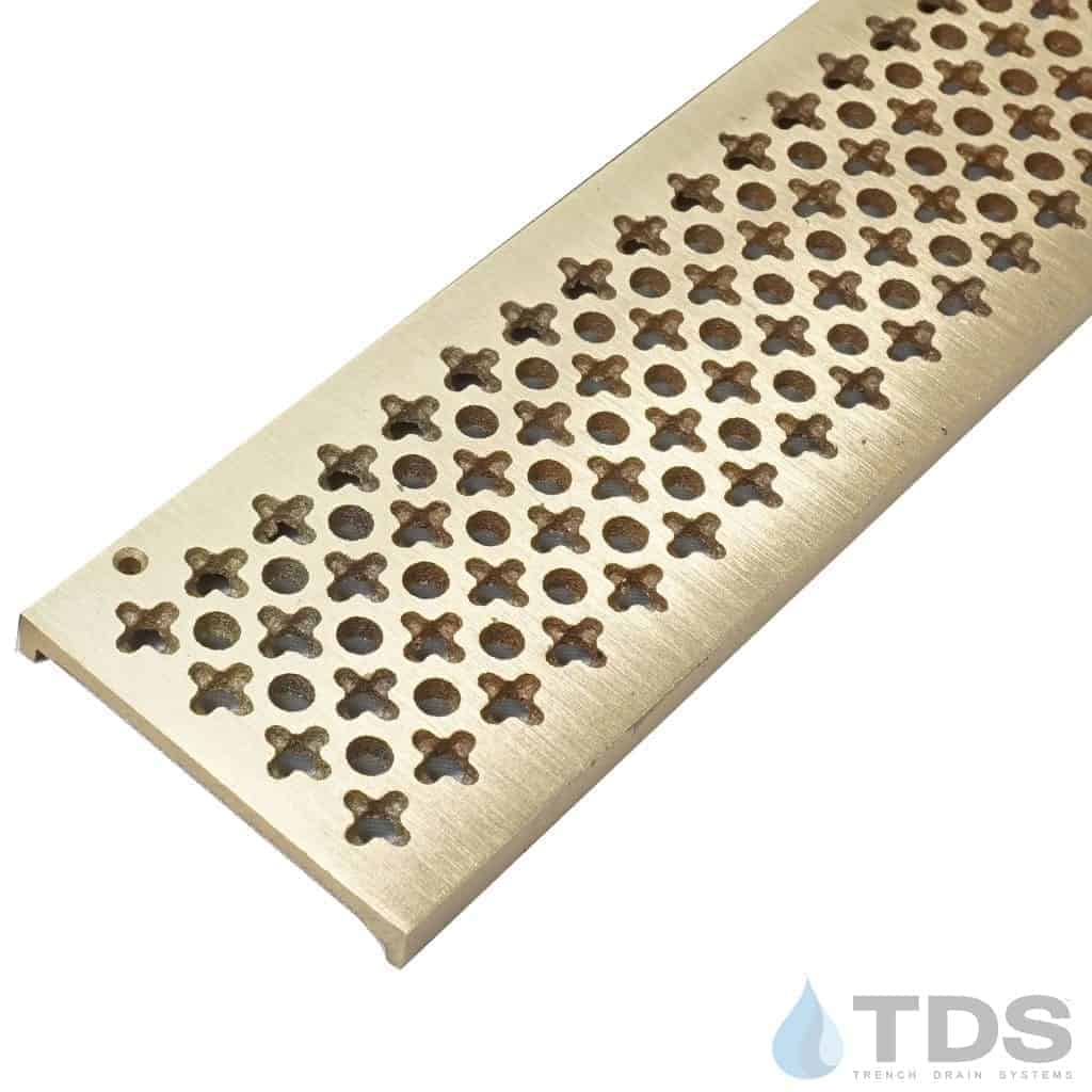 Trench Drain Systems satin bronze cathedral grates for NDS mini channel