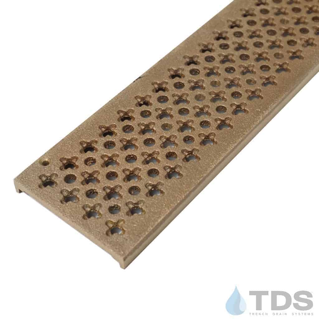 Trench Drain Systems natural bronze cathedral grates for NDS mini channel