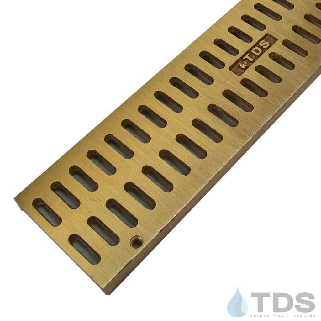Trench Drain Systems satin bronze slotted grates for NDS mini channel
