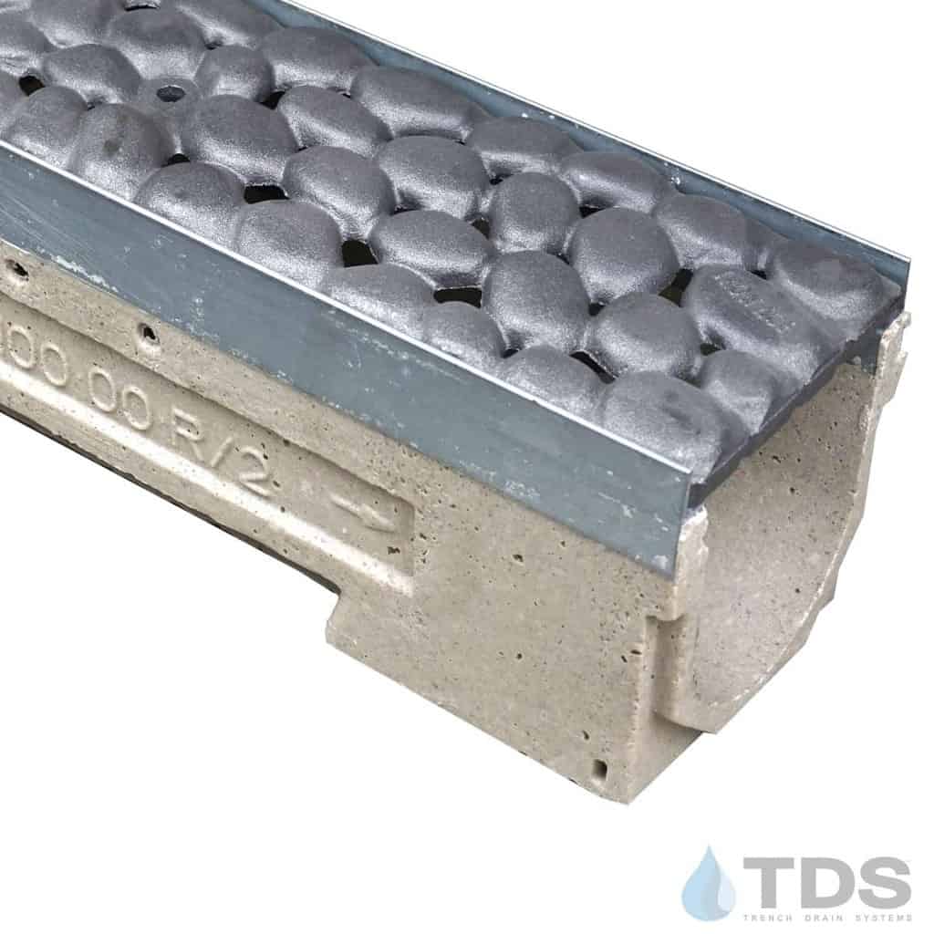 U100K00M-RiverRock Cast Iron Ironage deco raw grate polymer concrete galv edge ULMA channel