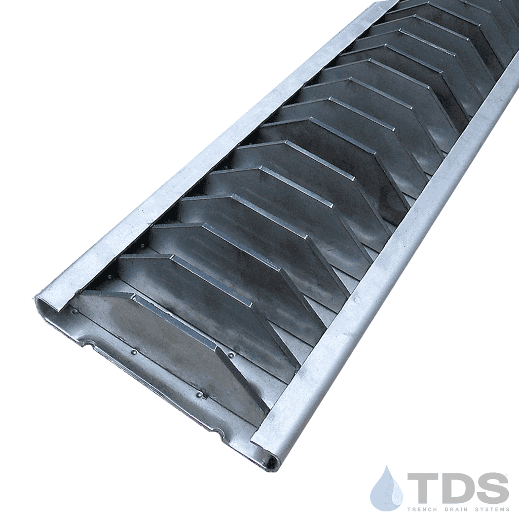 Reinforced stainless steel slotted grate