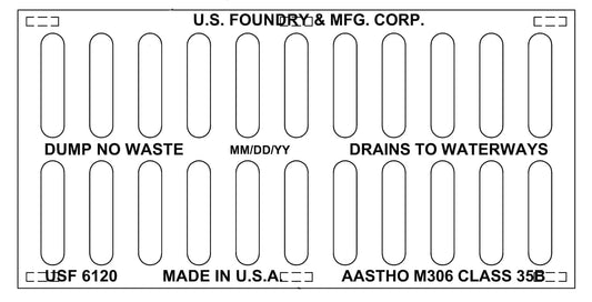 US Foundry 6120 cast iron grate 12x24x2