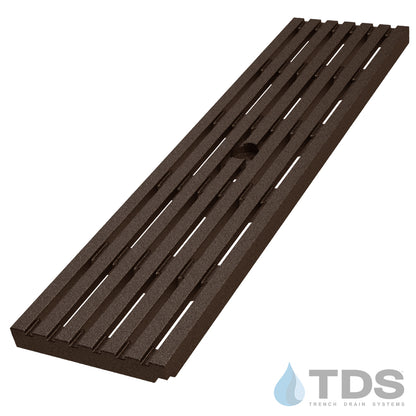 BA-BARS-0520-BF ductile iron slotted 5"x20" drain grate with a baked-on oil finish