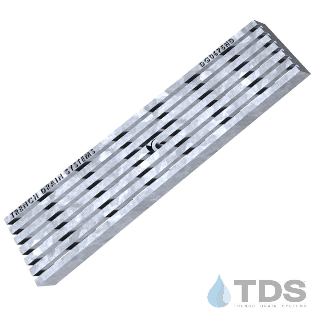 POLYCAST DG0675HD-G Slotted Ductile Iron - Galvanized HP & ADA Grate 6" x 24" (Nominal)