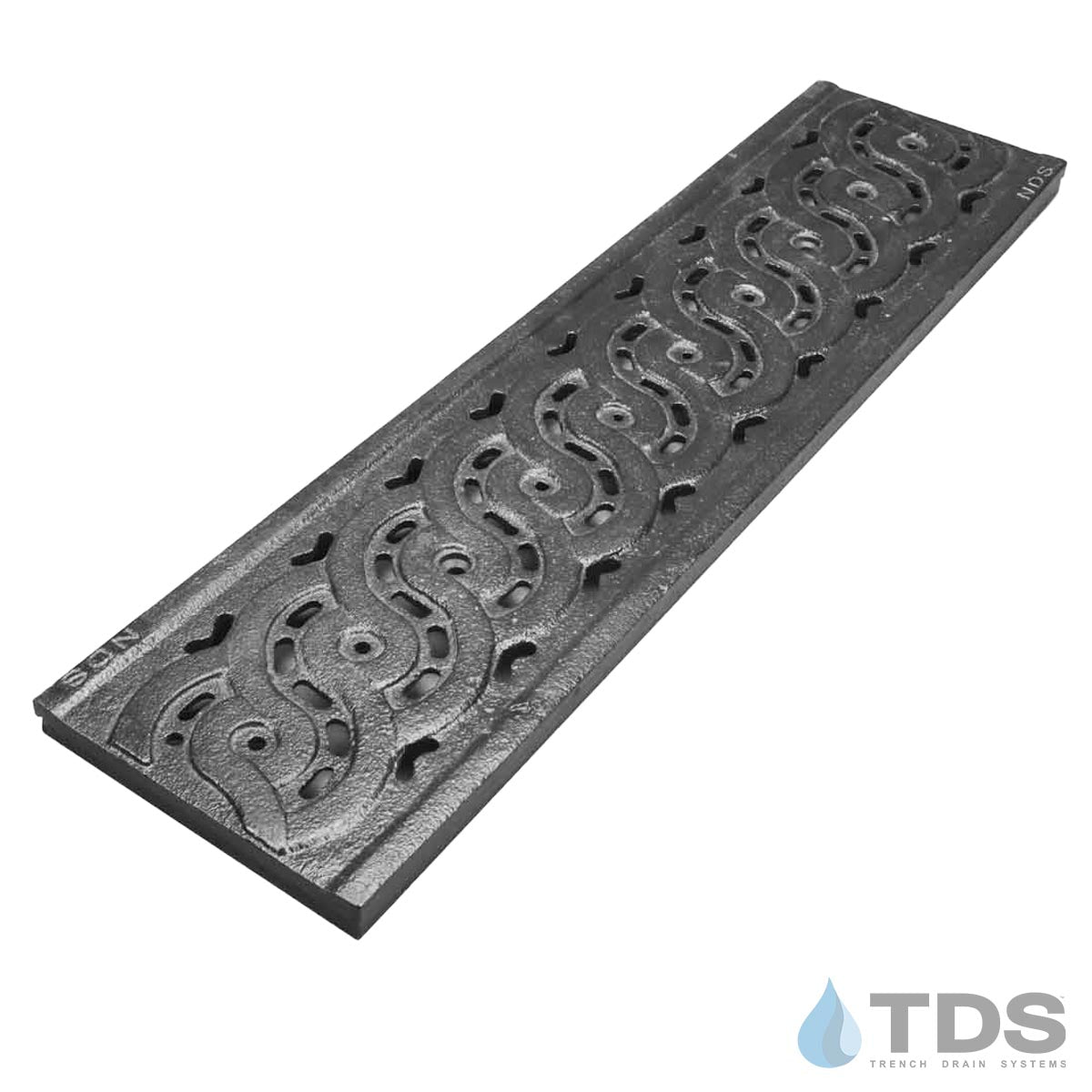 NDS® Dura Slope In-Line Catch Basin with DS-601 Cast Iron Weave Grate RAW