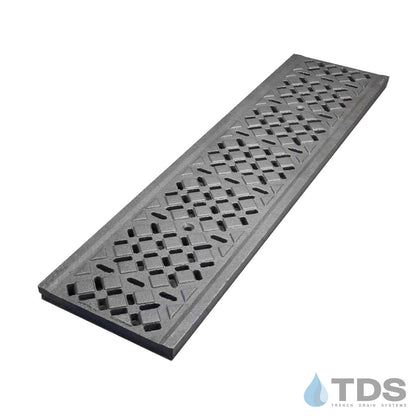 NDS® Dura Slope In-Line Catch Basin with DS-602 Cast Iron Diamond Grate RAW