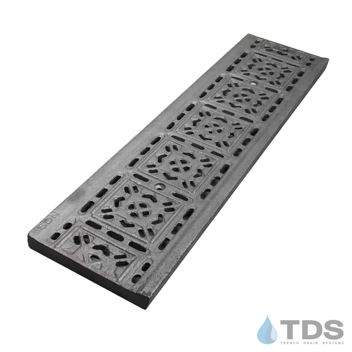NDS® Dura Slope In-Line Catch Basin with DS-603 Cast Iron Tile Grate RAW
