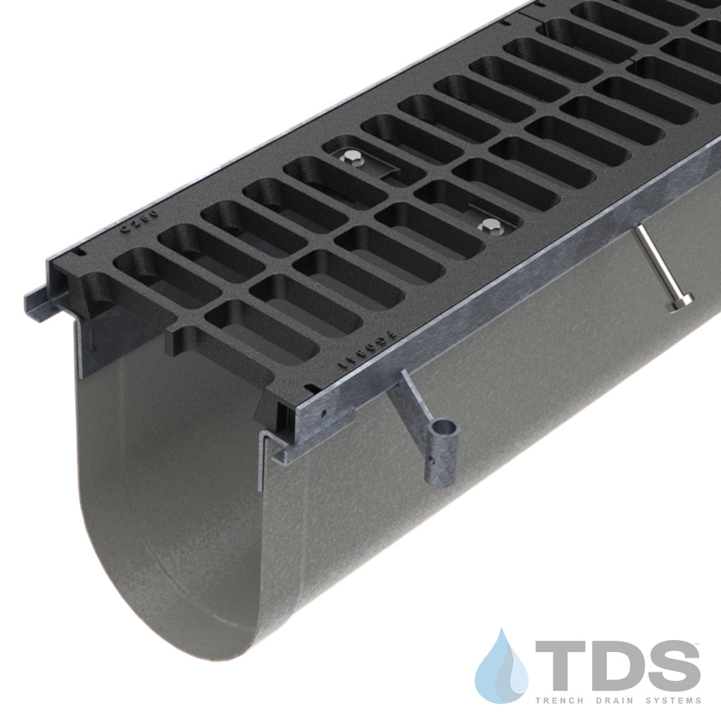 Trench•Era™ FP Series Drain System w/FG0841 10" Wide Class C Grate - HD Galvanized Frame