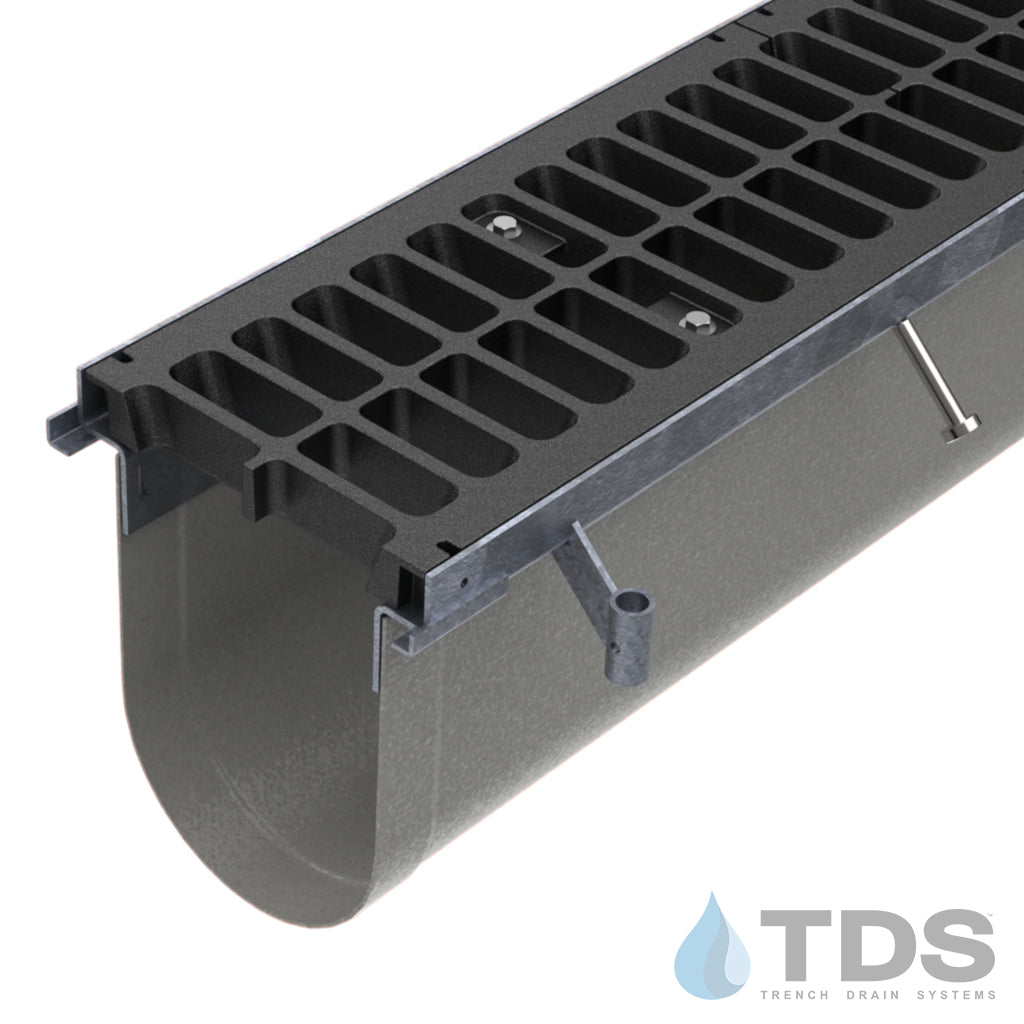 Trench•Era™ FP Series Drain System w/FG0846 10" Wide Class F Grate - MD Galvanized Frame