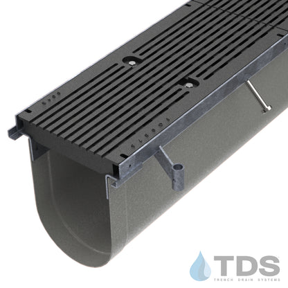Trench•Era™ FP Series Drain System w/FG0875 10" Wide Class E ADA Grate - HD Galvanized Frame