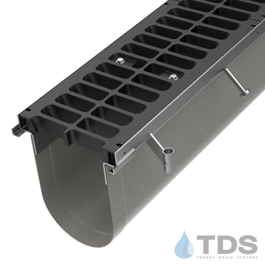 Trench•Era™ FP Series Drain System w/FG0842 10" Wide Class E Grate - HD Stainless Frame