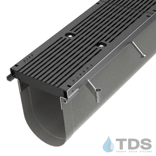 Trench•Era™ FP Series Drain System w/FG0875 10" Wide Class E ADA Grate - HD Stainless Frame