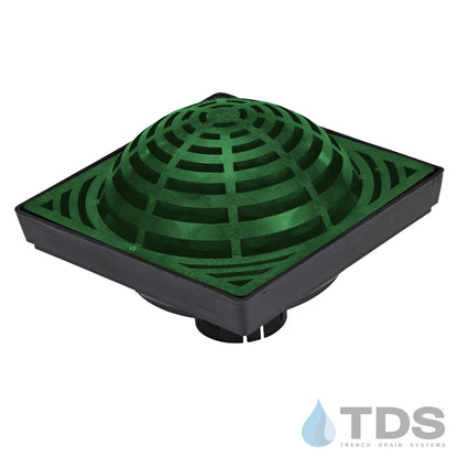Low Profile Catch Basin with Green Atrium Grate