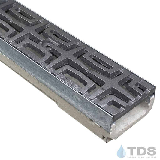 M100K-Carbochon Iron Age raw cast iron deco grate polymer concrete galv edge ULMA channel