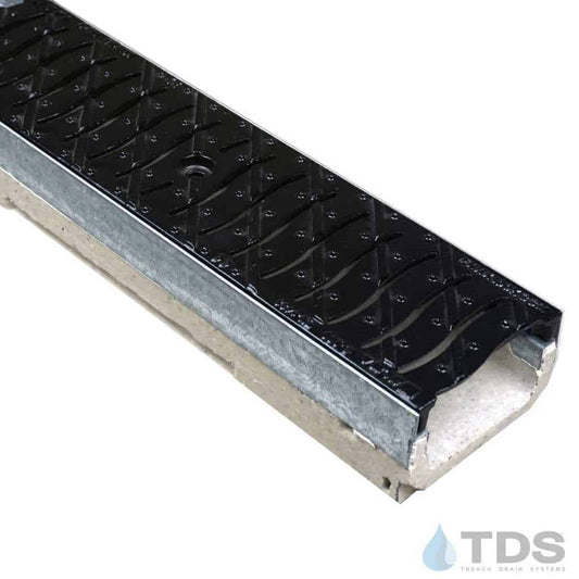 M100K-FNHX100KCCM-1 Wave heel-proof cast iron grate polymer concrete galv edge ULMA channel