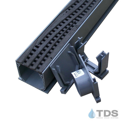 NDS 3" Gray Mini Channel Kit with NDS Wave Grate - Natural