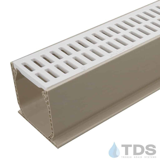 NDS Sand Mini Channel with White Slotted Grate
