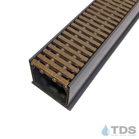 Natural Bronze Pedreda Grates-Grey Mini Channel