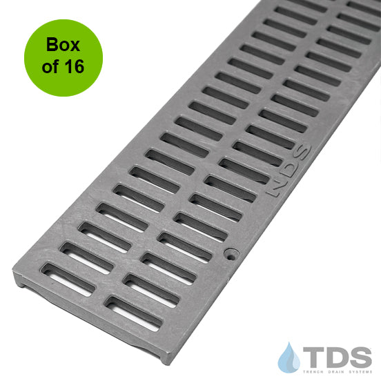 NDS 541 - Box of 16 - Class B ADA Compliant Slotted HDPE 3" x 36" Grate - GREY