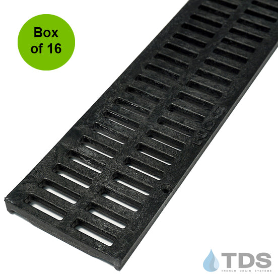 NDS 543 - Box of 16 - Class B ADA Compliant Slotted HDPE 3" x 36" Grate - BLACK