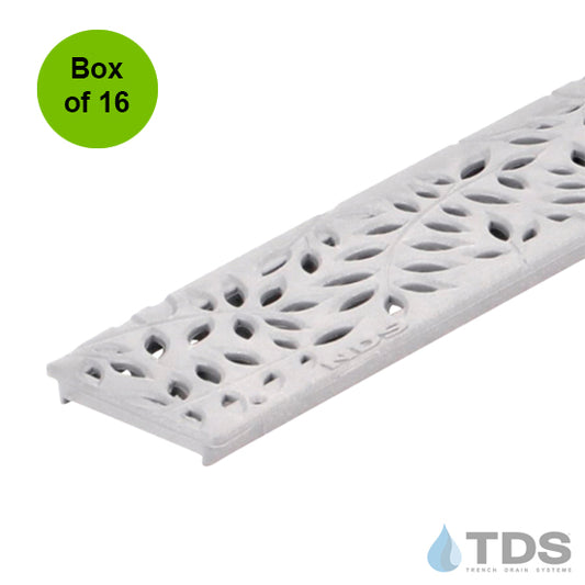 NDS 554GY - Box of 16 - Class B ADA Compliant Botanical Polyolefin 3" x 36" Grate - GRAY
