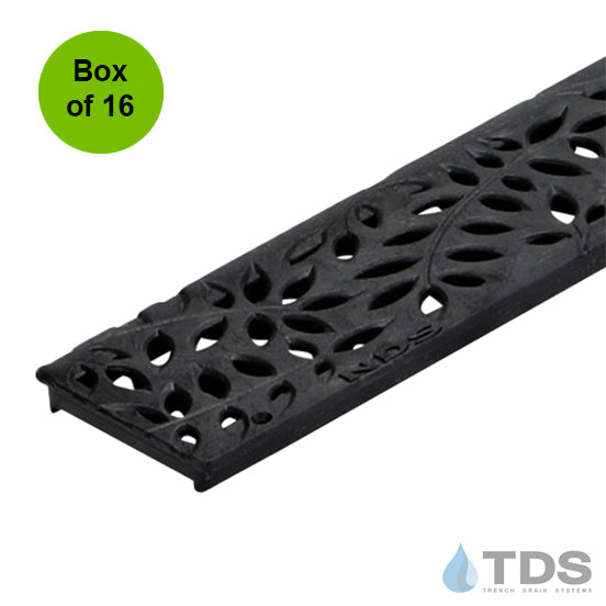 NDS 554 - Box of 16 - Class B ADA Compliant Botanical Polyolefin 3" x 36" Grate - BLACK